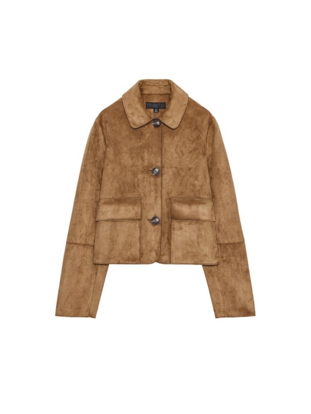 Zara Faux Suede Cropped Jacket